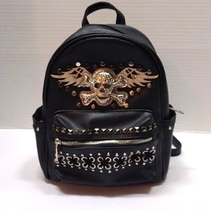Angel Wing Sugar Skull Black Backpack